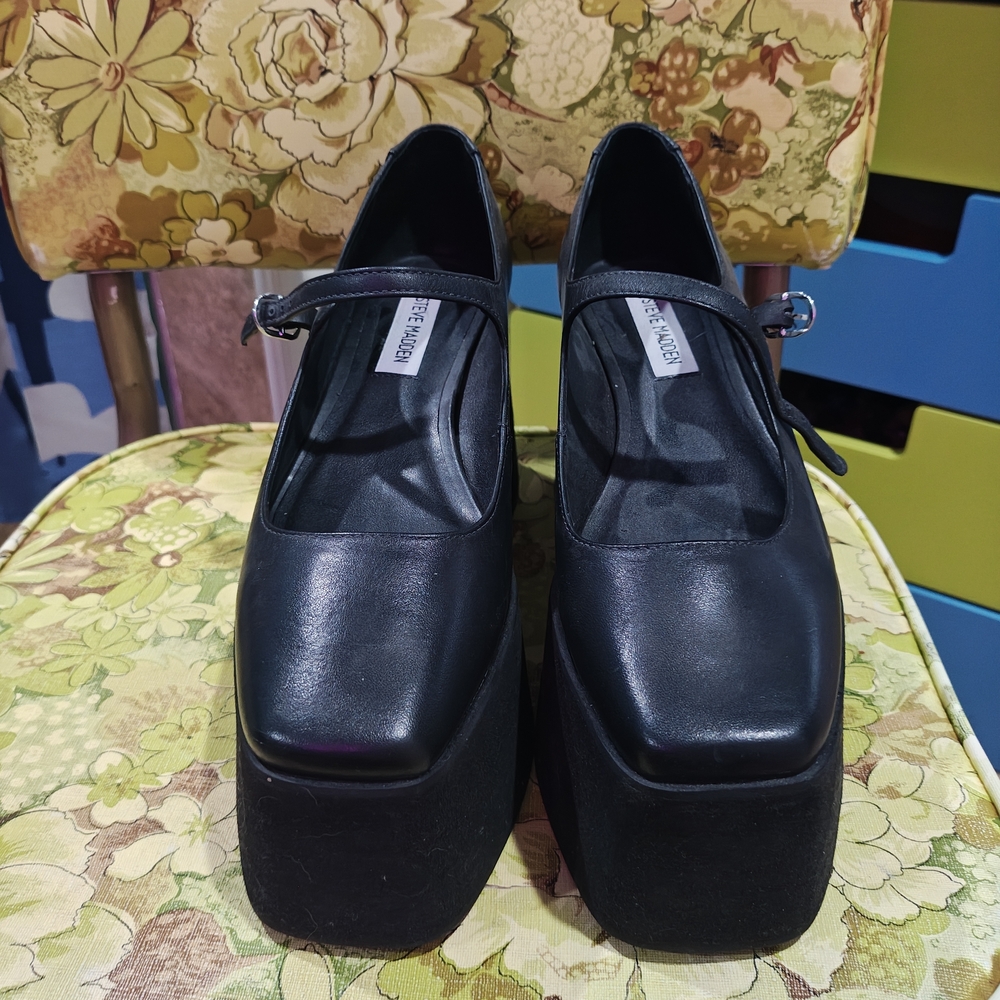 steve madden black platform mary janes
